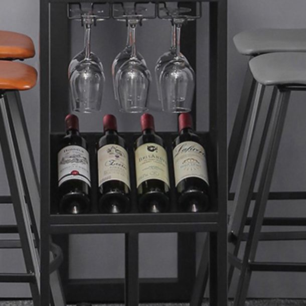 Industrial Style Bar Table Stone Top 42-inch Height Pub Table with Wine Glass Shelf Clearhalo 'Bar Furniture' 'Bar Tables' 'bar_tables' 'Furniture' 'furniture_bar_tables' 'Kitchen & Dining Furniture' 1200x1200_63f6ea4d-daf2-4372-945e-d52802096008