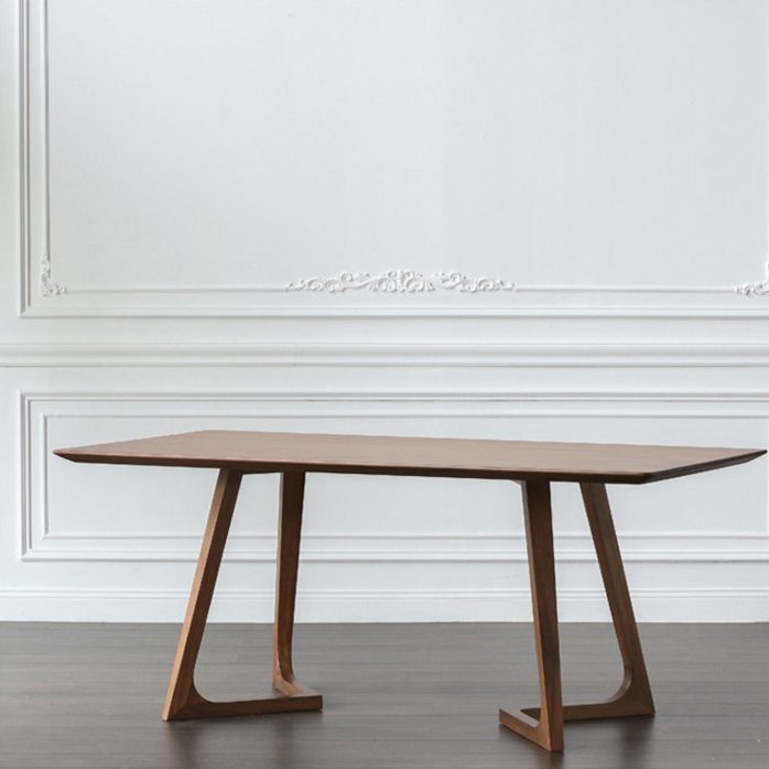 Fixed Minimalist Solid Wood Top Kitchen Table Set of Brown for Dining Room Clearhalo 'Dining Room Sets' 'Dining Tables & Seating' 'dining_room_set' 'Furniture' 'furniture_dining_room_set' 'Kitchen & Dining Furniture' 'kitchen&dining_furn' 'kitchen' 1200x1200_63f6f6c5-26f2-4d77-bc7f-ae453e65216a