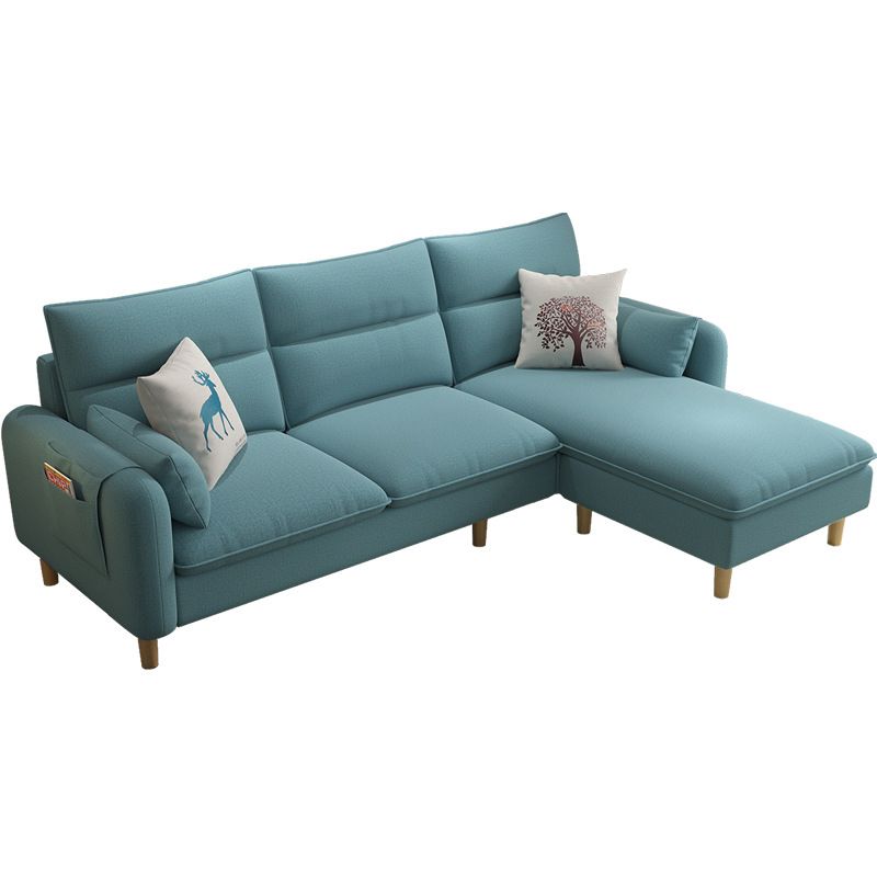 Scandinavo da 30,7 "H di divano e chaise del braccio quadrato di lino per l'appartamento