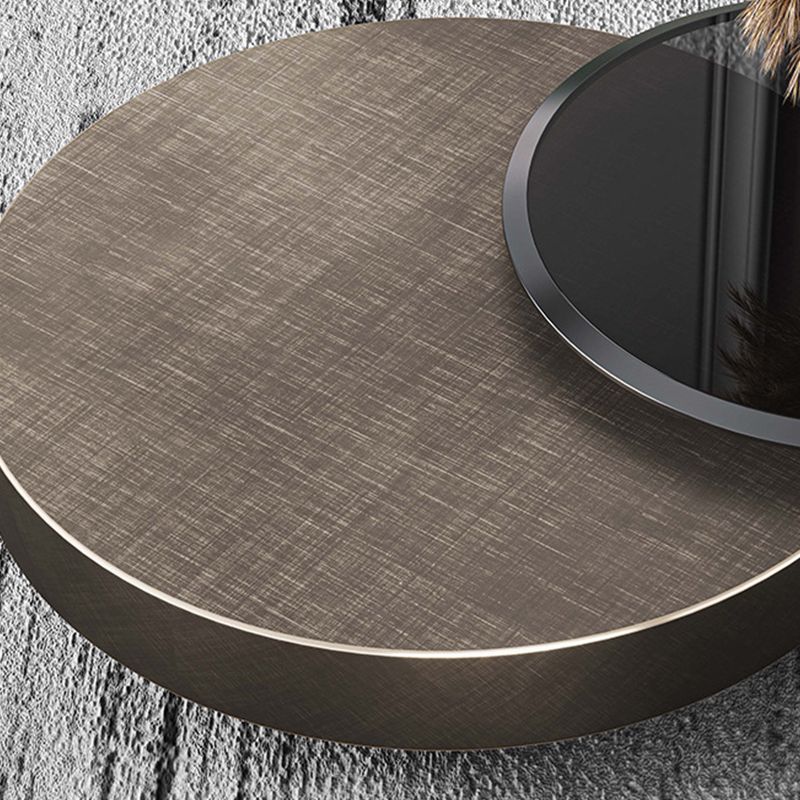 Modern Stainless Steel Solid Coffee Table Round Cocktail Table in Brass/Black Clearhalo 'Coffee & Accent Tables' 'Coffee Tables' 'coffee_tables' 'furn' 'furn_coffee_tables' 'Furniture' 'furniture_coffee_tables' 'Living Room Furniture' 1200x1200_63f816f1-766c-4483-9682-7c50bd3319c3