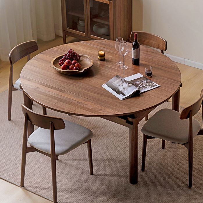 家のために4つの椅子を備えたモダンなソリッドウッドダイニングテーブルセットドロップリーフ