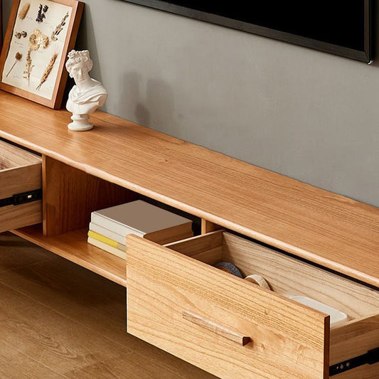 Console di media di Wooden Media Contemporary TV Wooden con 2 cassetti