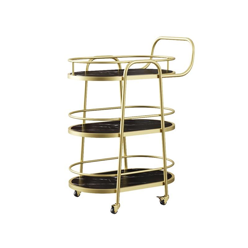 32.68" High Rolling Modern Prep Table Metal Prep Table for Dining Room