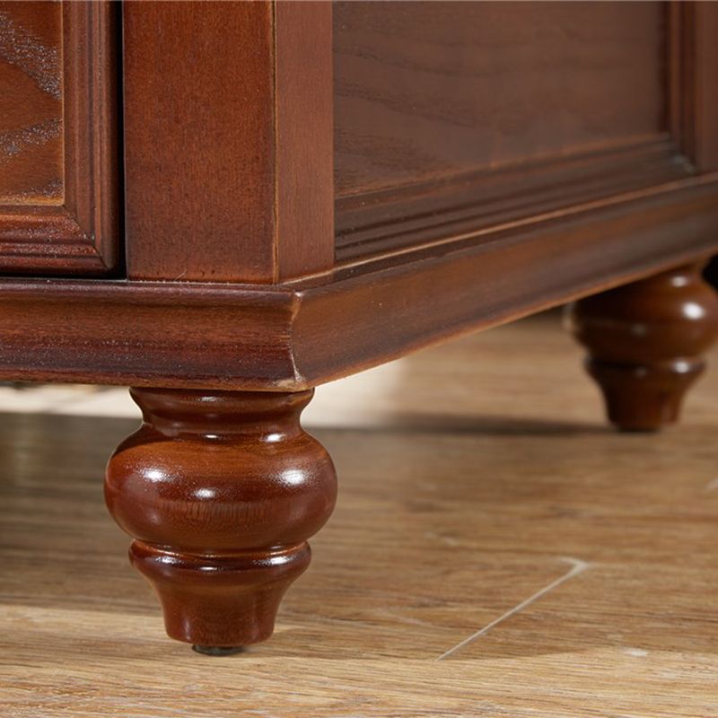 23.6" Tall Square Wood Top Side Table Brown 4 Legs End Table with Storage Clearhalo 'Coffee & Accent Tables' 'End & Side Tables' 'end_side_tables' 'furn' 'furn_end_side_tables' 'Furniture' 'Living Room Furniture' 1200x1200_63fac6ee-901b-413c-babd-af8a4ae3a567