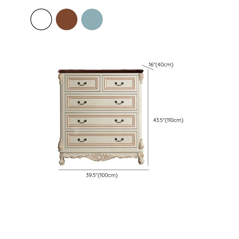 Cómoda de almacenamiento tradicional de madera maciza con 4/5/6/7 cajones