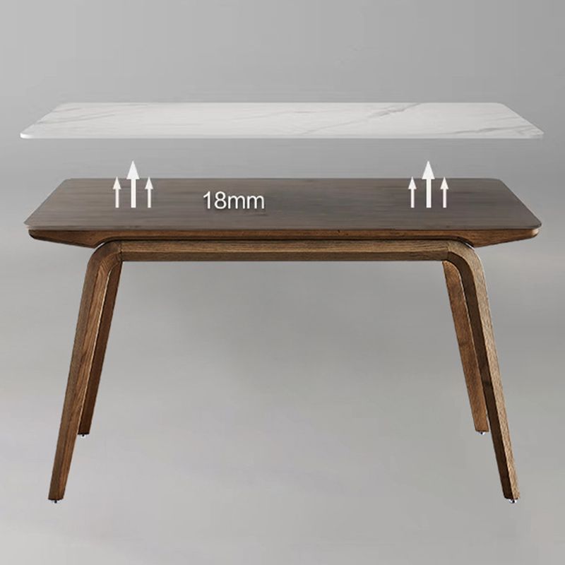 Modern Rectangle Dining Table Sintered Stone Table with Wooden Legs Clearhalo 'Dining Tables & Seating' 'Dining Tables' 'dining_table' 'furn' 'furn_dining_table' 'Furniture' 'Kitchen & Dining Furniture' 1200x1200_63fb9146-99d5-4930-8b50-6ffd35507cbd