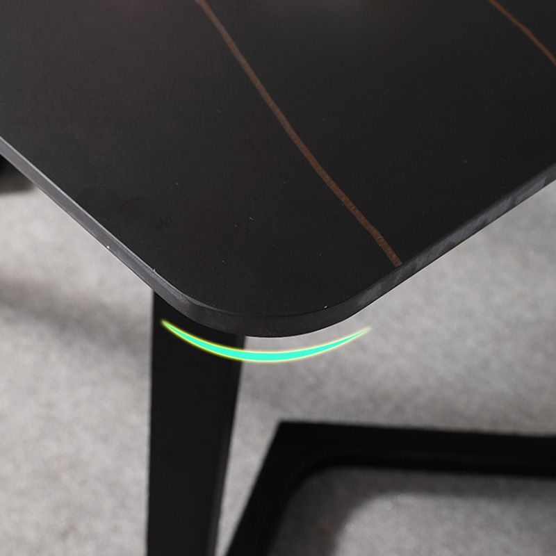 Black Rectangular Office Desk with Black Metal Base Modern Desk Clearhalo 'furn' 'furn_office_desk' 'Furniture' 'Office Desks' 'Office Furniture' 'office_desk' 1200x1200_63fc4f1d-5b79-45b6-837b-170a51132de1