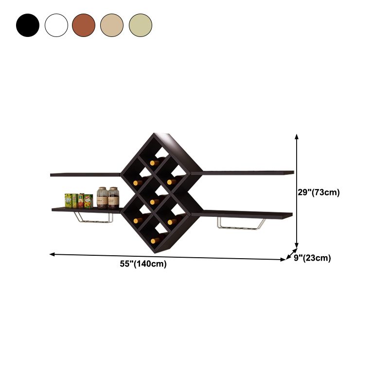 Houtwand gemonteerd wijnrek 9.2 "W x 29.2" H 7-bottle wijnrekken met plank