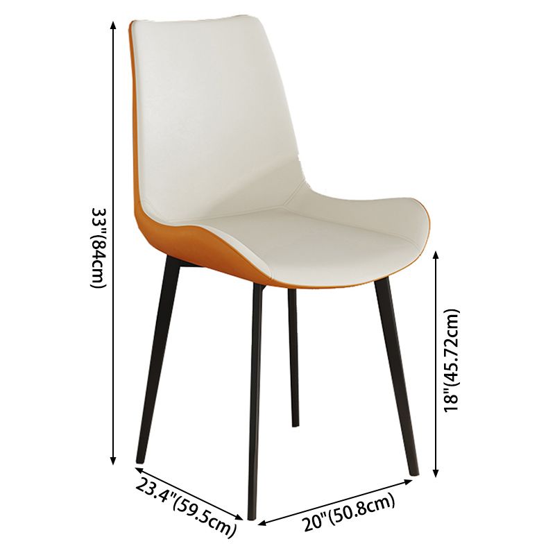 Leather Contemporary Restaurant Side Chair Parsons Matte Finish Dining Chair with Black Legs Clearhalo ' kitchen&dining_furn' 'Dining Chairs' 'Dining Tables & Seating' 'dining_chair' 'furn' 'furn_dining_chair' 'Furniture' 'furniture_dining_chair' 'Kitchen & Dining Furniture' 'kitchen' 1200x1200_63ffe8a6-66d5-4ee9-b2d0-b863c57bdab8