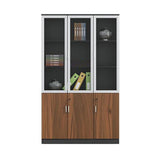 Contemporary Style Bookshelf for Home Office Study Room Bookcase with Door Clearhalo 'Bookcases' 'furn' 'furn_bookcases' 'Furniture' 'furniture_bookcases' 'kitchen' 'kitchen_bookcases' 'Living Room Furniture' 'Office Furniture' 1200x1200_6400bd83-6b27-4dc8-95af-41e33fa7563c