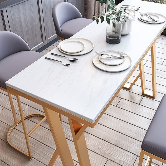 Contemporary 1/2/3/5/7 Pieces Bar Table Set Rectangle Stone Bar Table with Bar Stool Clearhalo 'Bar Furniture' 'furn' 'furn_home_bar_bar_sets' 'Furniture' 'Home Bars & Bar Sets' 'home_bar_bar_sets' 'Kitchen & Dining Furniture' 1200x1200_6402ee3b-4d11-48dd-80b2-f9c79646fc3b