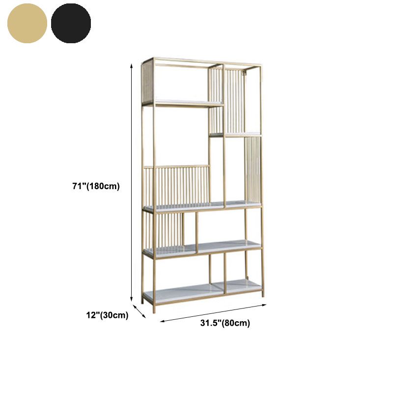 Contemporary Metal Vertical Book Shelf Open Shelf Bookcase For Office