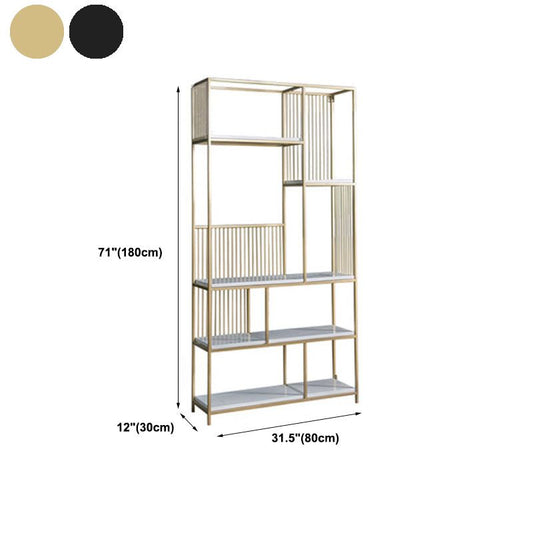 Contemporary Metal Vertical Book Shelf Open Shelf Bookcase For Office