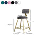Glam Armless Backrest Counter Stool Iron Beauty Shop Bar Stool with Velvet Cushion Clearhalo 'Bar Furniture' 'Bar Stools' 'bar_stools' 'furn' 'furn_bar_stools' 'furniture_bar_stools' 'Kitchen & Dining Furniture' 'kitchen&dining_furn' 'kitchen' 'kitchen_furn' Furniture' 1200x1200_64064e96-ff10-4a57-8a57-236631a9f6c5