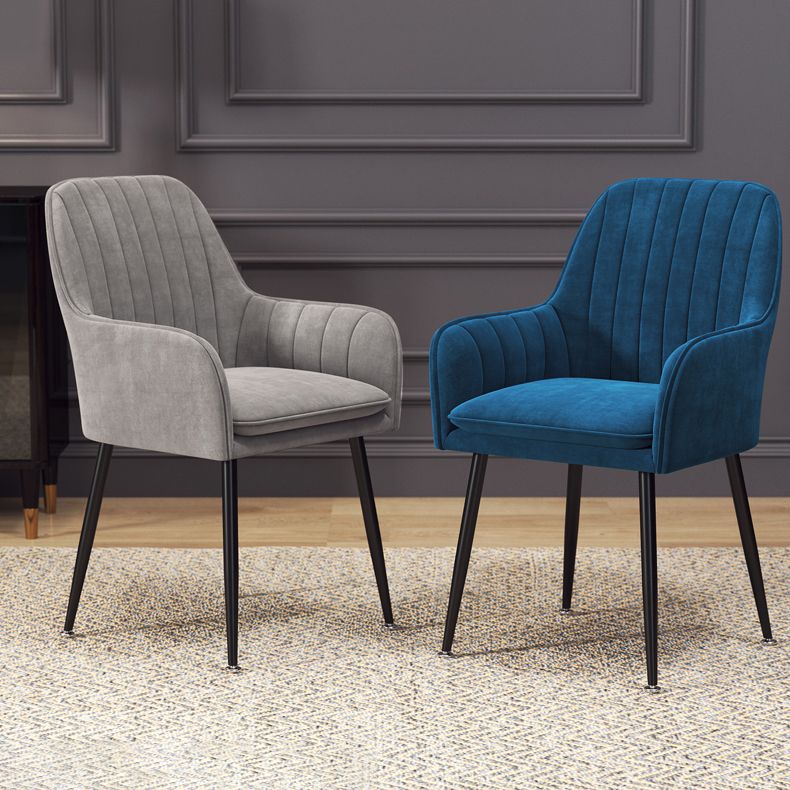 Upholstered Dining Arm Chair Restaurant Dining Armchair with Metal Legs (Set of 2) Clearhalo ' kitchen&dining_furn' 'Dining Chairs' 'Dining Tables & Seating' 'dining_chair' 'furn' 'furn_dining_chair' 'Furniture' 'furniture_dining_chair' 'Kitchen & Dining Furniture' 'kitchen' 1200x1200_64068d32-0aaf-4e2d-90ff-da42a444a0c7