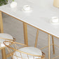 Glam -witte tafel met rechthoektafel top gouden schoktafel - 41.3 "h