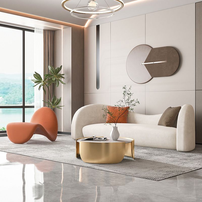 Scandinaves Coussins blancs Tuxedo ARM SALLE COURVE SEATS CURVE