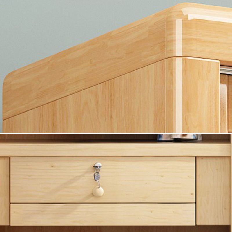 Traditional Solid Wood Wardrobe Freestanding Wardrobe with Self Close Drawers and Doors Clearhalo 'Armoires & Wardrobes' 'armoires_wardrobes' 'Bedroom Furniture' 'furn' 'furn_armoires_wardrobes' 'Furniture' 1200x1200_64098885-54cf-4524-8041-5de9eaabd443