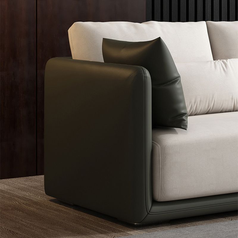 Faux Leather Sectional Square Arm Cushion Back Sofa for Living Room Clearhalo 'furn' 'furn_sectionals' 'Furniture' 'furniture_sectionals' 'Living Room Furniture' 'Sectionals' 1200x1200_640b3ac3-4ed0-49bd-8e7f-b58f79a16f37