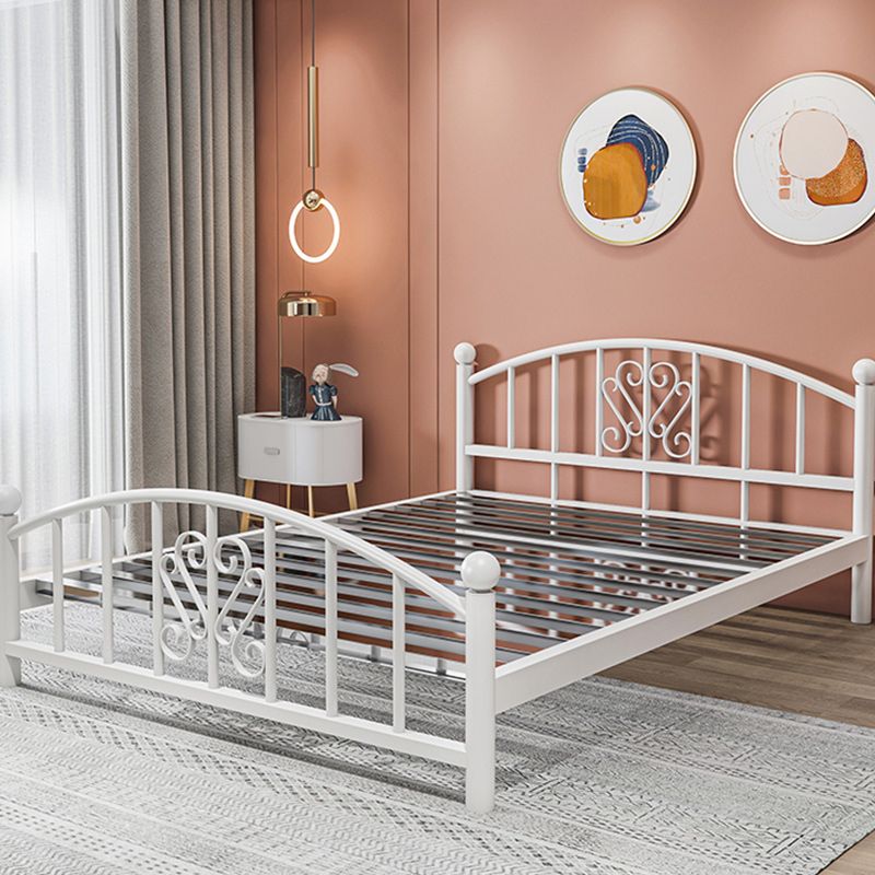 Modern Finish Metallic Open-Frame Bed Glam Wire-Grid Iron Bed Frame with Headboard