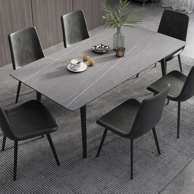 Modern Rectangle Dining Table Sintered Stone 4 Legs Table for Dining Room Clearhalo 'Dining Tables & Seating' 'Dining Tables' 'dining_table' 'furn' 'furn_dining_table' 'Furniture' 'Kitchen & Dining Furniture' 1200x1200_640f0530-b5c7-4317-bf23-245e4b8fc703