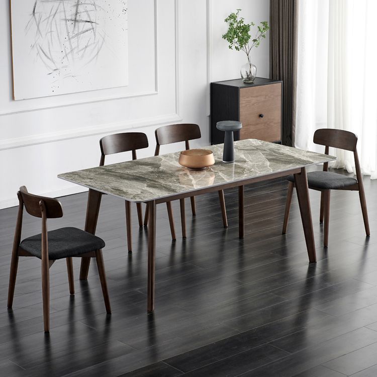 Solide houten eetkamerstoel moderne stijl open rug armloze stoel voor eetkamer