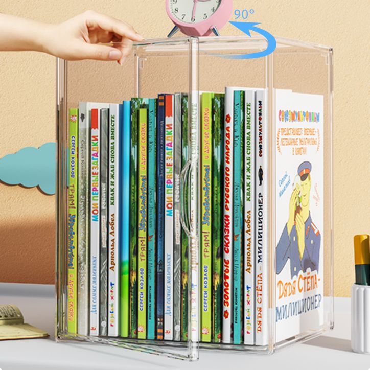 Modern Style Bookshelf Stackable Plastic Bookcase for Home Office