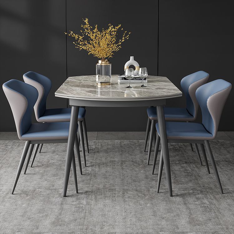 Modern Round Sintered Stone Table Standard Kitchen Dining Table in Gray Clearhalo ' dining_table' 'Dining Tables & Seating' 'Dining Tables' 'furn' 'furn_dining_table' 'Furniture' 'furniture_dining_table' 'Kitchen & Dining Furniture' 'kitchen&dining_furn' 'kitchen' 'kitchen_dining_table' 1200x1200_6410cf7a-6583-41c2-8a28-7457d3ef735b