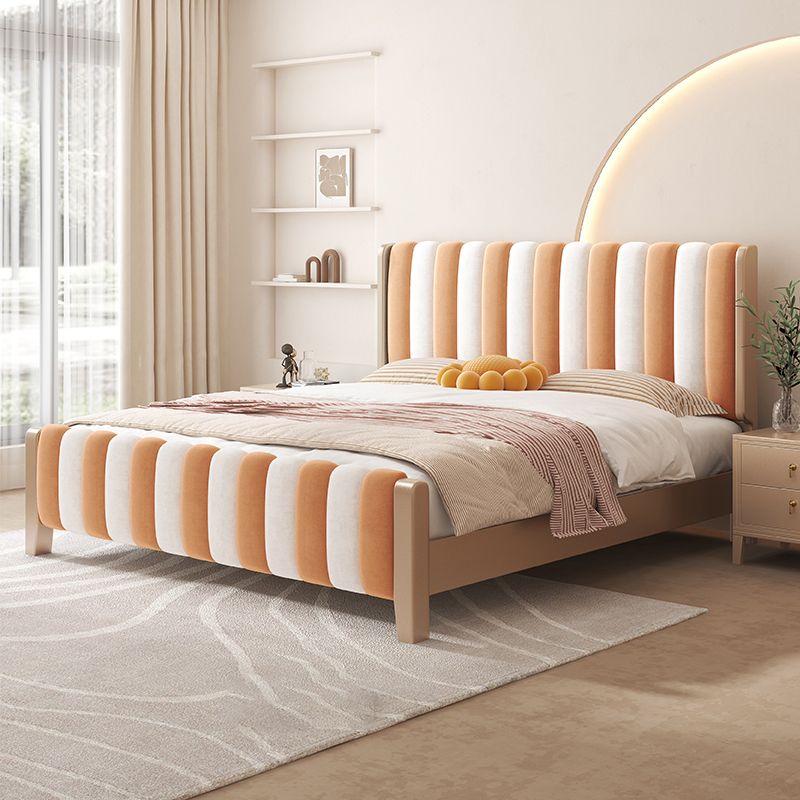 Letto standard imbottito contemporaneo, letto di testiera rettangolare del pannello
