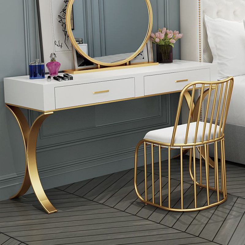 15.74" Wide Bedroom Dressing Table in White Make-up Vanity with 4 Drawers