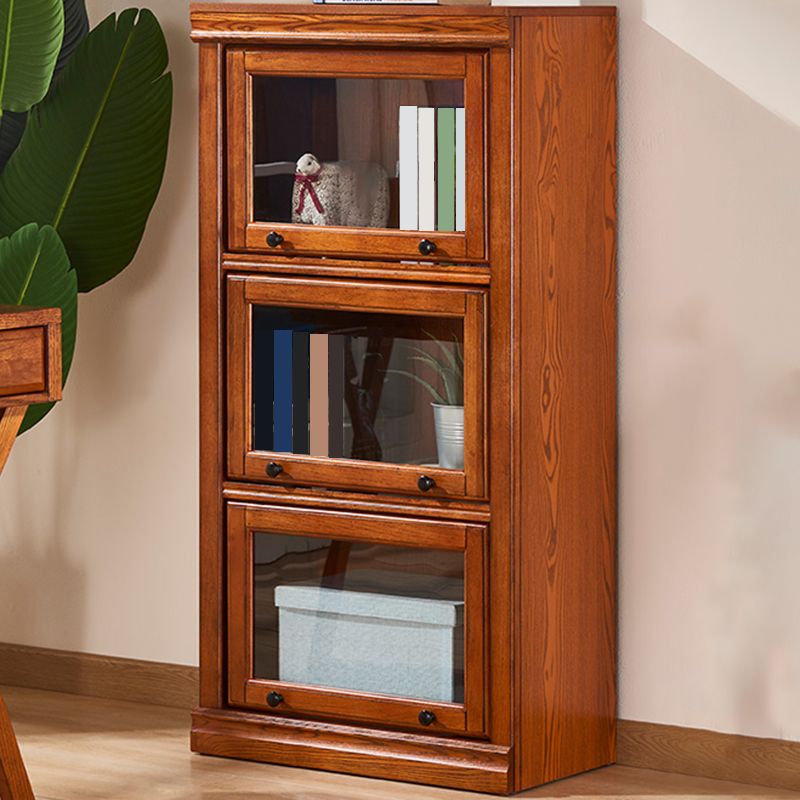 Mid-Century Modern Side Cabinet Square Accent Cabinet with Glass Paned Clearhalo 'Cabinets & Chests' 'cabinets_chests' 'furn' 'furn_cabinets_chests' 'Furniture' 'Living Room Furniture' 1200x1200_641367f9-ec6e-4364-8343-eb95dea50e9a