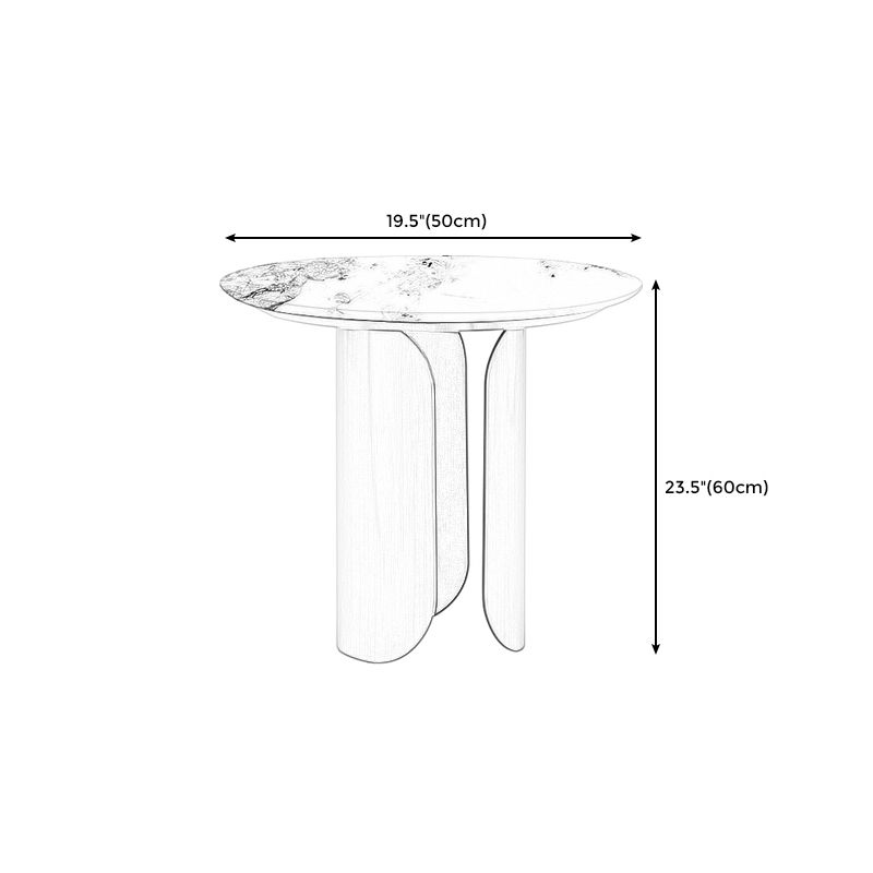 Contemporary Sintered Stone Side End Table with Metal Abstract Base Clearhalo 'Coffee & Accent Tables' 'End & Side Tables' 'end_side_tables' 'furn' 'furn_end_side_tables' 'Furniture' 'Living Room Furniture' 1200x1200_64159df6-0bfe-4835-a53e-b439fedef1d0