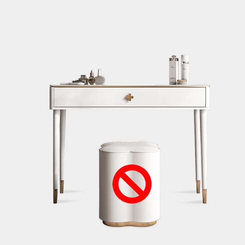 Tavolo da toep in legno in legno bianco vanità set di sgabelli lussuosi