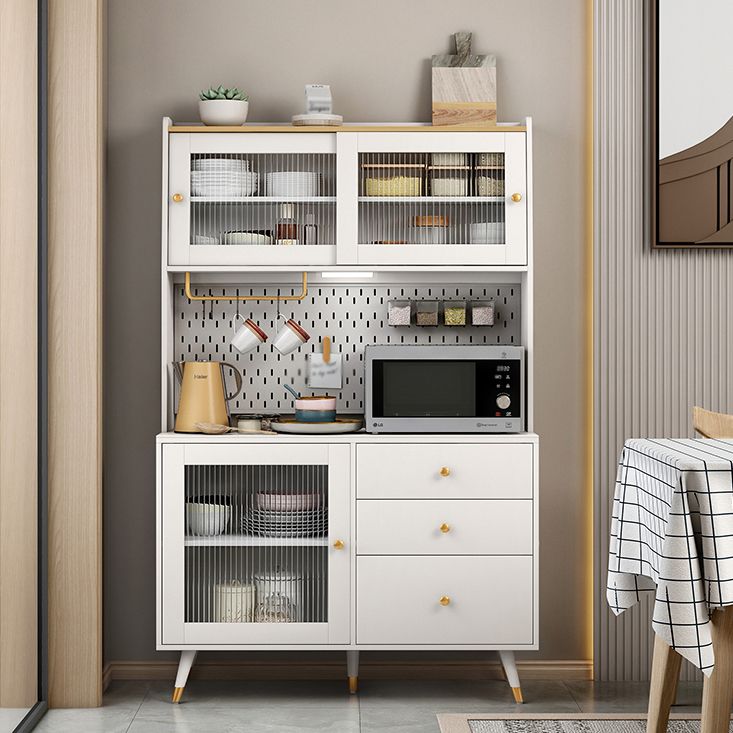 Contemporary Adjustable Shelves Sideboard 47.5 "W X 16 "D X 66 "H Side Board with 3 Drawer Clearhalo 'buffet_sideboard' 'Buffets & Sideboards' 'furn' 'furn_buffet_sideboard' 'Furniture' 'furniture_buffet_sideboard' 'Kitchen & Dining Furniture' 1200x1200_641a0824-ec13-4171-a67f-7bdc5772fdba