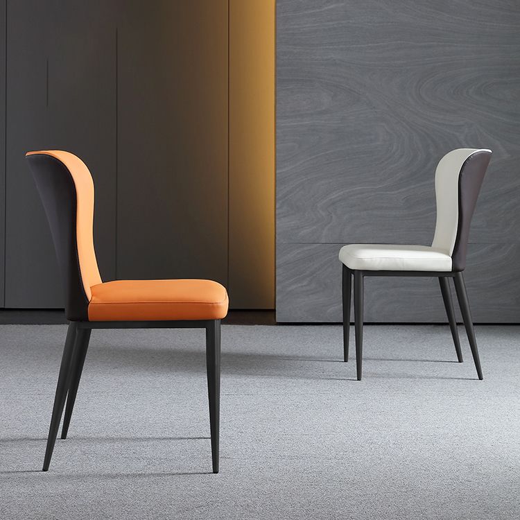 Contemporary Solid Back Dining Side Chairs Leather Dining Side Chair for Kitchen Clearhalo ' kitchen&dining_furn' 'Dining Chairs' 'Dining Tables & Seating' 'dining_chair' 'furn' 'furn_dining_chair' 'Furniture' 'furniture_dining_chair' 'Kitchen & Dining Furniture' 'kitchen' 1200x1200_641b95da-85f5-4ced-add6-cac214773cd7