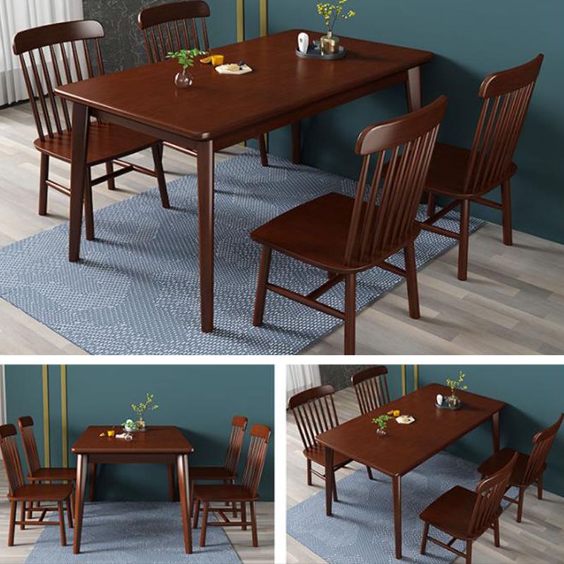 Minimalist Solid Wood Rectangle Shape Dining Table Kitchen Dining Table with 4 Legs Base Clearhalo ' dining_table' 'Dining Tables & Seating' 'Dining Tables' 'furn' 'furn_dining_table' 'Furniture' 'furniture_dining_table' 'Kitchen & Dining Furniture' 'kitchen&dining_furn' 'kitchen' 'kitchen_dining_table' 1200x1200_641bab55-54e9-41b4-a54e-17c145bce589