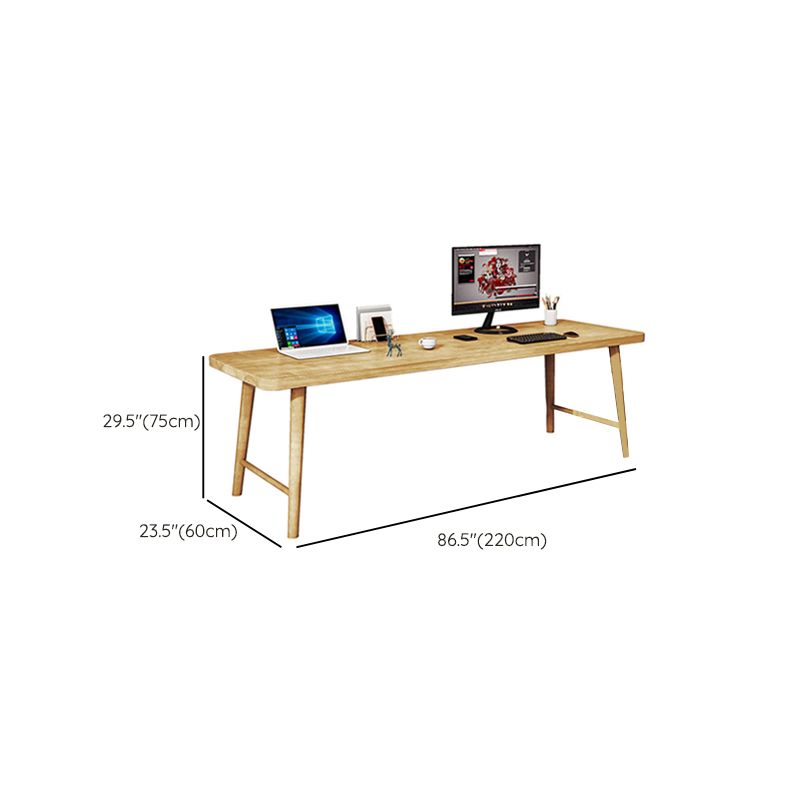 Modern Solid Wood Writing Desk 29.53" Tall Rectangle Office Desk with H-Base Clearhalo 'furn' 'furn_office_desk' 'Furniture' 'Office Desks' 'Office Furniture' 'office_desk' 1200x1200_641bfcf4-18f3-4560-b5fe-48ebce9f6791