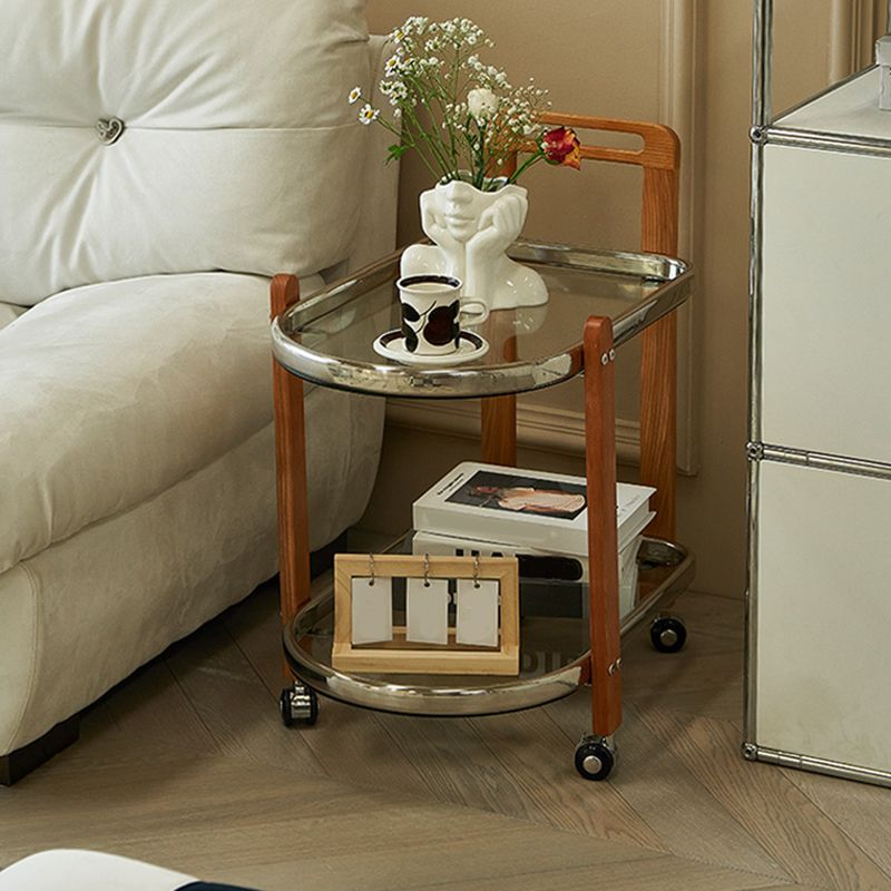 Mesa de deslizamiento de la parte superior de vidrio contemporánea Geométrica 4 patas laterales