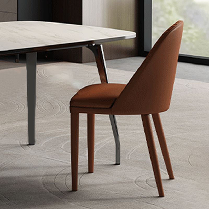 Contemporary Parsons Chair Faux Leather Kitchen Dining Armless Chair