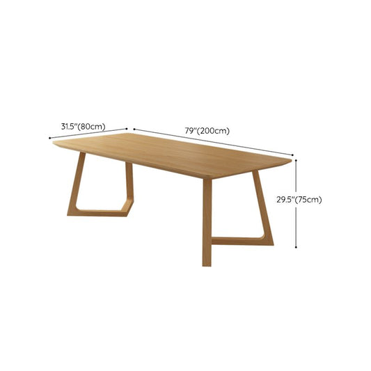 Contemporary Office Desk Natural Rectangular Solid Wood Writing Desk
