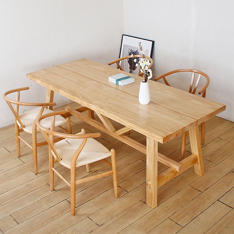 Mesa de comedor rectangular con caballete, mesa de madera moderna para comedor y cocina