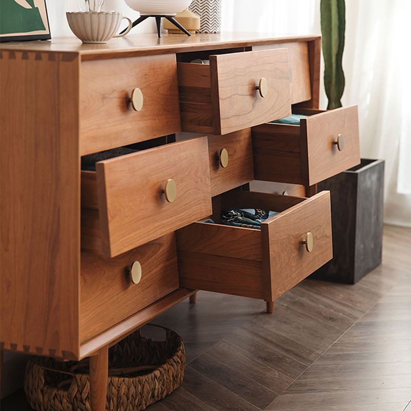 Modern Rectangle Pine Accent Chest 9 - Drawer Straight Legs Chest Clearhalo 'Cabinets & Chests' 'cabinets_chests' 'furn' 'furn_cabinets_chests' 'Furniture' 'Living Room Furniture' 1200x1200_641eab9c-01a7-42d9-abe5-5a196aa19fa4