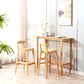 Solid Wood Low Back Bar Stool Modern Indoor Bar Chair with Footrest