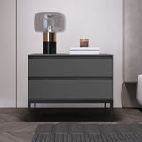 Houten nachtkast eigentijds bed nachtkastje met laden