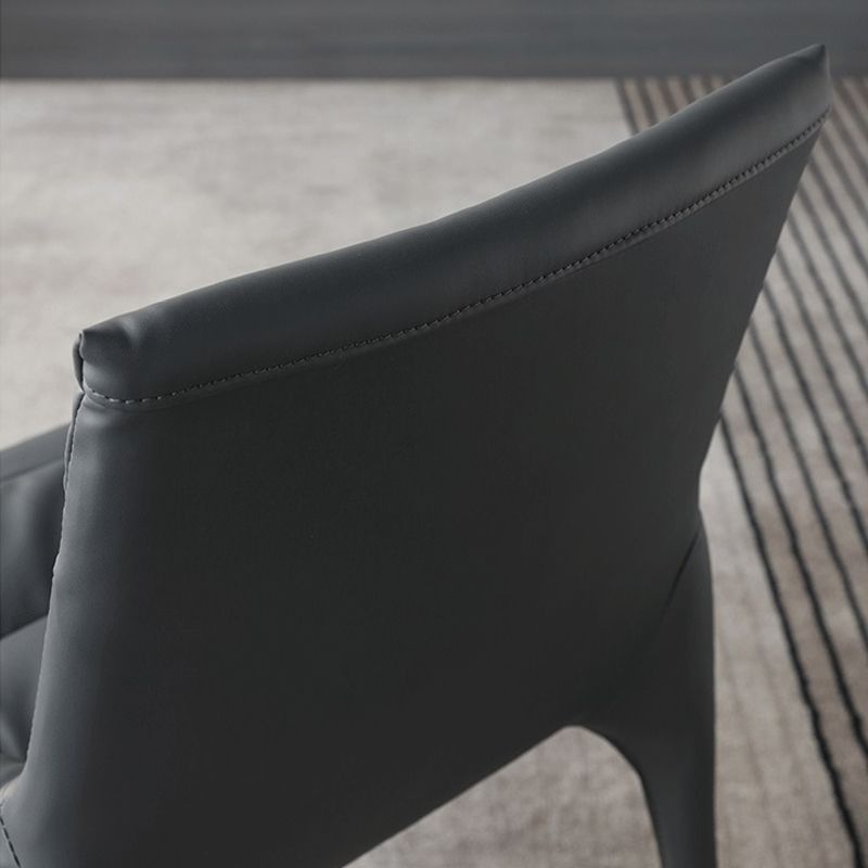 Minimalist Style Leather Dining Chairs Solid Back Arm Side Chairs for Kitchen (Set of 4) Clearhalo ' kitchen&dining_furn' 'Dining Chairs' 'Dining Tables & Seating' 'dining_chair' 'furn' 'furn_dining_chair' 'Furniture' 'furniture_dining_chair' 'Kitchen & Dining Furniture' 'kitchen' 1200x1200_6420e819-ff80-45e6-9155-2268685a5c57