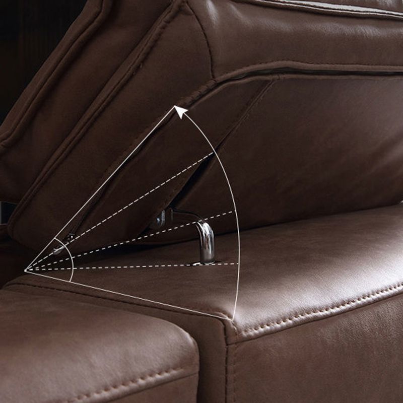 Modern Style Sofa Bed Imitation Leather Material Grey/khaki/coffee Feather Padded Sofa Clearhalo 'furn' 'furn_sectionals' 'Furniture' 'Living Room Furniture' 'Sectionals' 1200x1200_64211e93-8a06-4024-9c5a-999ef73e7537