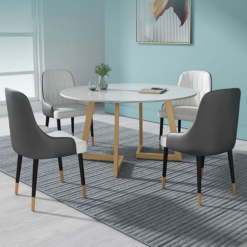 1/4/5/7 Pcs Metal Glam Dining Room Set with Round Table and Chairs Dining Set Clearhalo 'Dining Room Sets' 'Dining Tables & Seating' 'dining_room_set' 'furn' 'furn_dining_room_set' 'Furniture' 'furniture_dining_room_set' 'Kitchen & Dining Furniture' 'kitchen&dining_furn' 'kitchen' 1200x1200_642184d7-8181-40a8-876c-130b93e215a7
