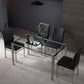 Contemporary Style Tempered Glass Top Dining Table 4 Legs Table for Dining Room Clearhalo ' dining_table' 'Dining Tables & Seating' 'Dining Tables' 'furn' 'furn_dining_table' 'Furniture' 'furniture_dining_table' 'Kitchen & Dining Furniture' 'kitchen&dining_furn' 'kitchen' 'kitchen_dining_table' 1200x1200_6421b5b4-c3d0-4d3f-b668-f0acba8e4249