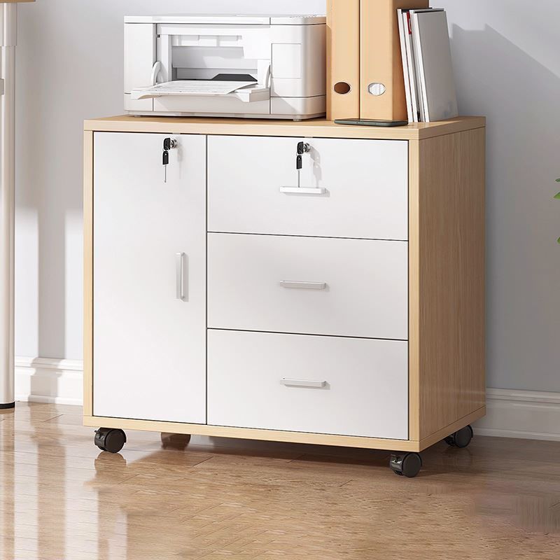Traditional Cabinet Wood Drawers Storage Shelves Filing Cabinet with Wheels Clearhalo 'Filing Cabinets' 'filling_cabinets' 'furn' 'furn_filling_cabinets' 'Furniture' 'Office Furniture' 1200x1200_64238449-1daf-4d09-80be-6c2b8594a549