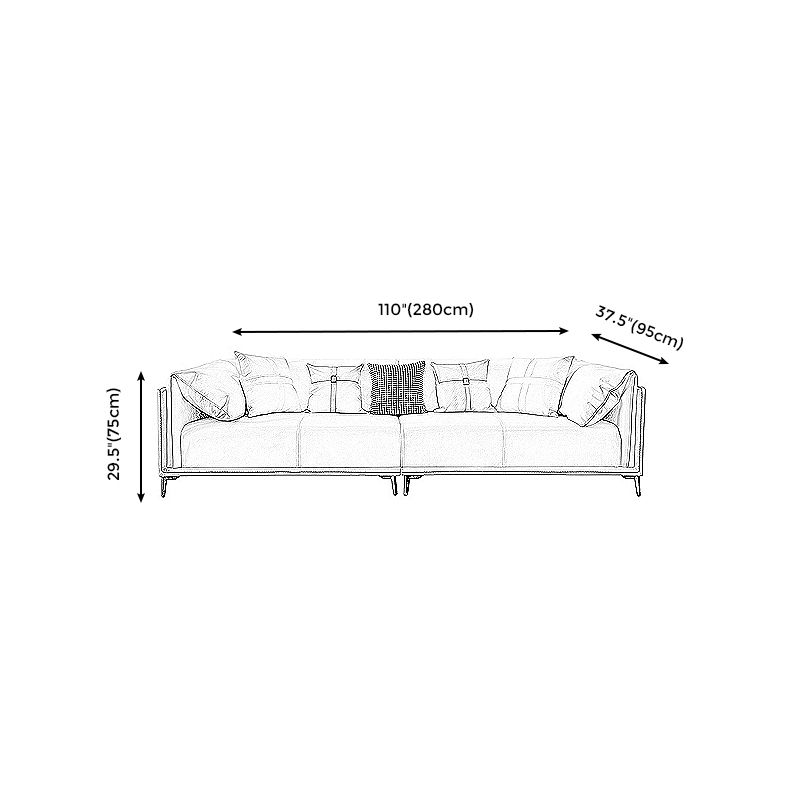 Modern Faux Leather Pillow Top Arm Sofa/Sectional Pillowed Back Cushions for Apartment Clearhalo 'furn' 'furn_sectionals' 'Furniture' 'furniture_sectionals' 'kitchen' 'kitchen_sectionals' 'Living Room Furniture' 'Sectionals' 1200x1200_6423b227-7b61-4843-8050-e644dd4059f7